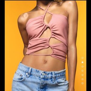 NWT Zara Cut Out Knit Top